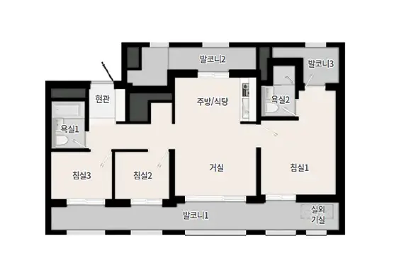 공급평형 84타입의 구조입니다